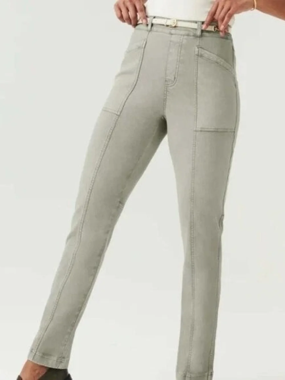 NWOT SPANX stretch twill straight leg pants in Sage - Picture 5 of 10